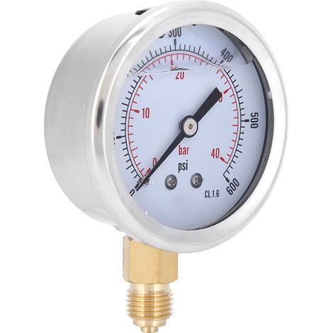 TS-PGG604-40bar 1/4BSP Y60 Radial-Öl-Vakuummeter 0-40bar 0-600psi
