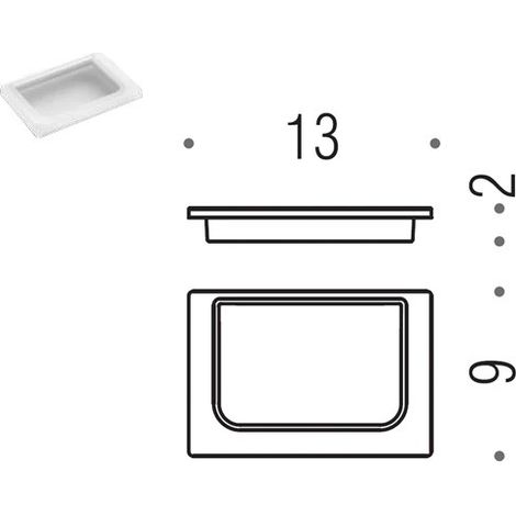 Colombo Design RICAMBIO porta sapone, vetro acidato naturale B16510-VAN (1/3)