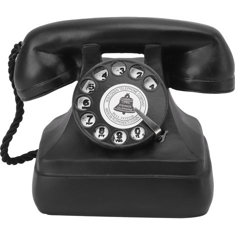 Grand modèle de téléphone décoratif rétro en résine, style vintage, à cadran rotatif, idéal pour décorer une vitrine de café ou de bar (type 13). (1/5)