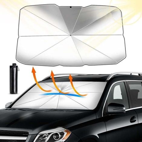Pare Soleil Voiture Pare Brise Avant, Parapluie Auto SUV Camion,Bloque 99,9% des Rayons UV pour Les Voitures (S-122×65cm)