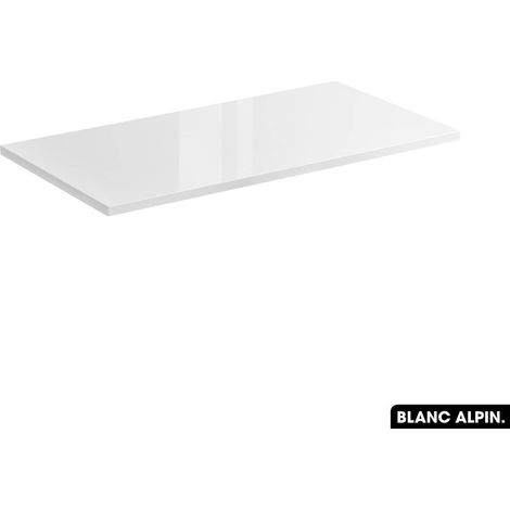 Otitec – Plan de vasque en bois blanc alpin L.100 x P.46 x H.2,5 – Résistant aux rayures et à l'humidité – Bois FSC pour salle de bains (1/4)