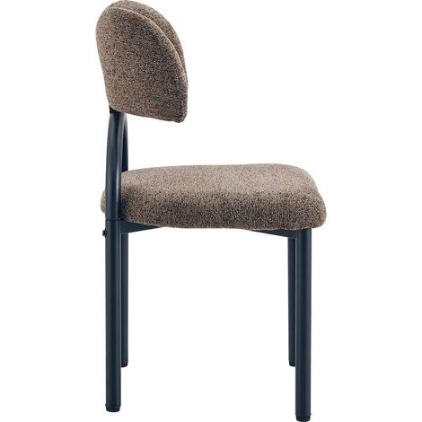 Set di 2 sedie da pranzo imbottite in tessuto marrone con struttura in metallo nero MODENUIT (1/5)
