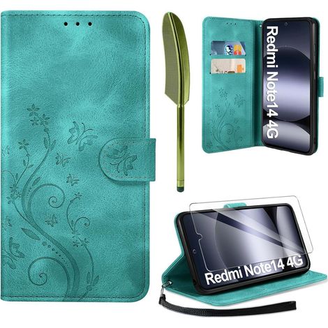 Handyhülle PU Leder Flip Wallet Xiaomi Redmi Note 14 4G Dunkel Grün (1/5)