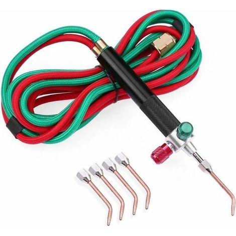 Mini Gas Welding Torch with 5 Tips - Jewelry Repair Tool for Oxygen and Acetylene