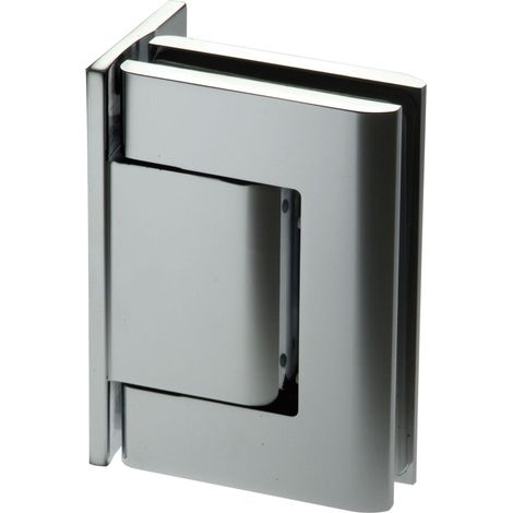 Pendeltürband Biloba 90° Glas-Wand, einseitige Platte,Aluminium Edelstahl-Effekt (1/5)