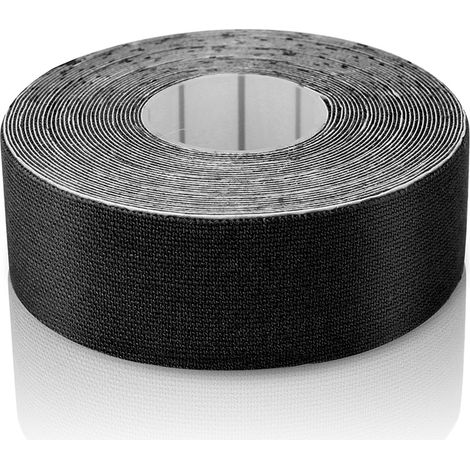 1 Rouleau de Ruban Adhésif Élastique Sportif en Coton pour Muscles et Articulations (Noir) (1/5)