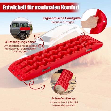 2 stucke anfahrhilfe sandbleche offroad reifenleiter fur sandschlammschnee 107 x 31 x 7 cm rot