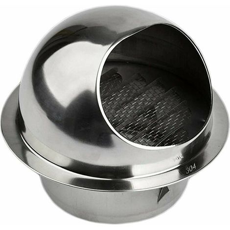 Grille d'Aération,6" Ventilation Hotte Murale Ronde, Bouche de Sortie Ventilation Grille en Acier Inoxydable 304 (150mm) (1/5)