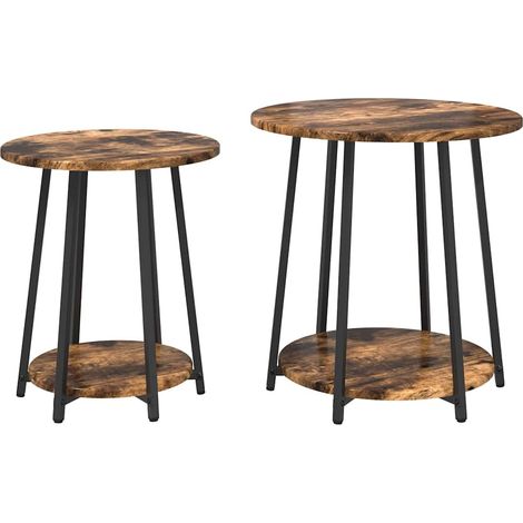 Maison Exclusive - Set tavolini con lo scaffale 2 pcs Rovere Affumicato e Nero