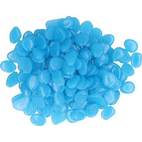 Pierres lumineuses d'extérieur, galets fluorescents colorés pour allées et chemins de jardin sombres, 200/sac, bleu foncé (1/5)