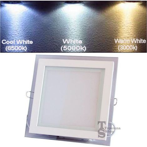 PANNELLO FARETTO LED SLIM 12 18 WATT AD INCASSO A MOLLA 3 IN 1 3000K 5000K 6500K 12 WATT