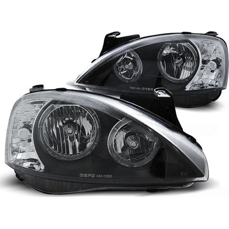 Phares double halo jantes OPEL CORSA C 11 00-09 06 ANGEL EYES NOIR (1/2)