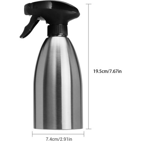 500-ml-Ölsprüher aus Edelstahl, leere Flasche, Essigflasche, Ölspender zum Kochen, für Salate, Grills und als Küchenhelfer (1/4)