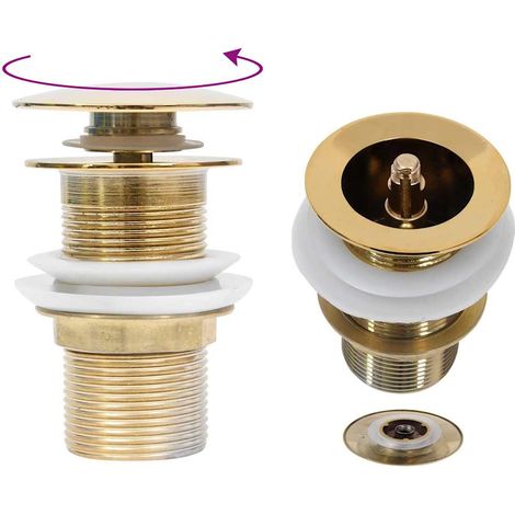 Desagüe empuje sin función desbordamiento dorado 6,4x6,4x9,1 cm vidaXL