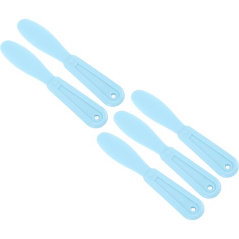 Lot de 5 spatules de mélange pour plâtre dentaire en plastique, pour matériaux d'empreinte en alginate, bleu clair (1/5)