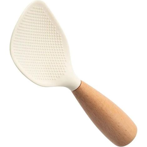 Cuchara de servir de silicona de calidad culinaria, color blanco crema (modelo de mesa), se vende por unidad. (1/5)