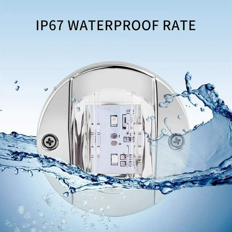 Lot de 10 lampes LED rondes 12-24 V CC pour bateau, cabine, pont et tableau arrière. (1/5)