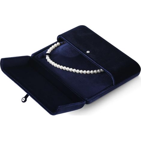 Caja de almacenamiento de terciopelo elástico para collares de perlas grandes, exhibidor de collares con colgante, organizador de joyas, diseño elegante