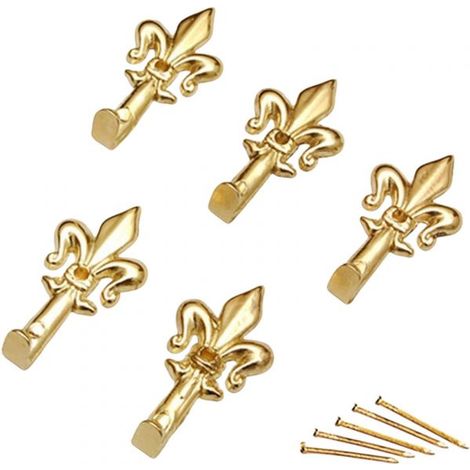 15 Ganci Dorati Quadri Giglio Fiorentino 3 cm con Chiodi 68241