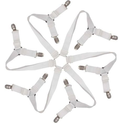 Tendeur Drap Housse Élastique,Réglable 6-Voies Attache Draps Housses,Drap de Lit Attaches,Sangle de Maintien Ajustable pour Tous Les Matelas