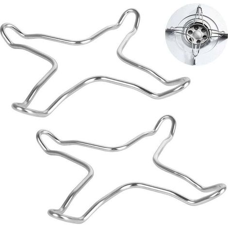 Lot de 2 réducteurs à gaz en acier inoxydable pour plaque de cuisson à gaz, plaque de cuisson, plaque de cuisson, plaque de cuisson, dessous de plat, support de wok, casserole à gaz (1/4)