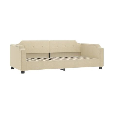 Lit avec tiroirs et méridienne avec tiroirs (sans matelas), crème, 80 × 200 cm, rangement pratique intégré, idéal chambre à coucher, style moderne, montage simple (1/5)