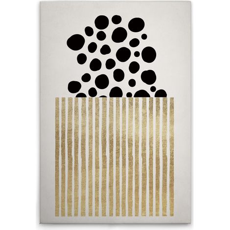 Leinwandbild Popcorn Schwarz Gold M1-No.50716 - Kunstdruck auf Leinwand in Creme Gold - Wandbild 80 x 120 cm