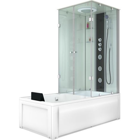 Whirlpool Wanne Duschtempel Dusche Duschkabine K05-L02-WP 180x90 cm ohne 2K Scheiben Versiegelung (1/5)