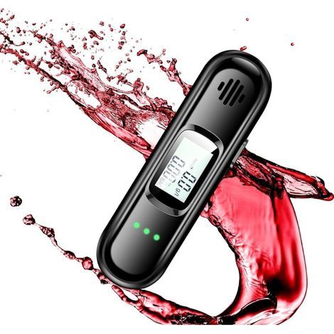 Éthylotest de police, rechargeable, avec écran LCD numérique bleu, détecteur d'alcool respiratoire portable pour un usage professionnel et personnel (1/4)