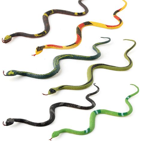 Serpent factice réaliste en plastique pour effrayer les oiseaux, accessoire de jardin (lot de 6). (1/5)