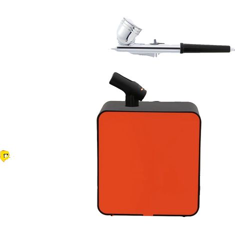 Kit de pistola de aire comprimido, pistola de aire de doble acción, boquilla de 0,2 mm, boquilla de 0,5 mm, presión de aire ajustable, mini compresor portátil (1/5)