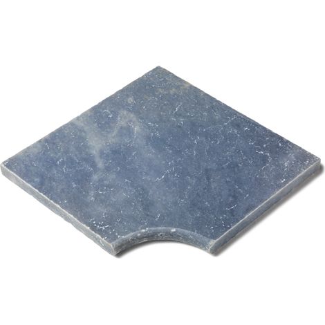Angle Rentrant pour margelles Pierre Naturelle Adana - 45,5x45,5x3 cm - Bord rond - Gris Bleu (1/2)