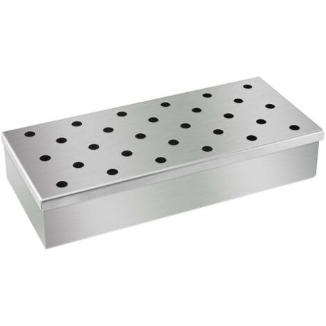 Boîte de fumée en acier inoxydable, boîte de bois de fruits boîte de charbon de bois, boîte d'épices pour barbecue (1/5)