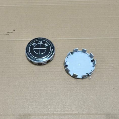 Cache-moyeu BMW 68mm – Capuchon centre jante aluminium pour Série 1 à 6, X1-X6, 320GT, accessoire roue auto, lot de 4 pièces – Noir (1/2)