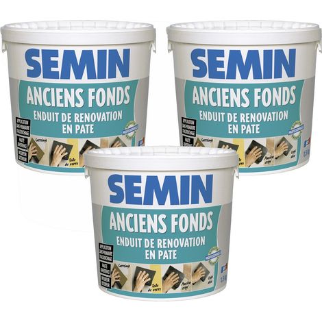 Semin – Lot de 3 enduits de rénovation 1,5 kg – Spécial toile de verre et carrelage – Pour murs irréguliers en intérieur/extérieur
