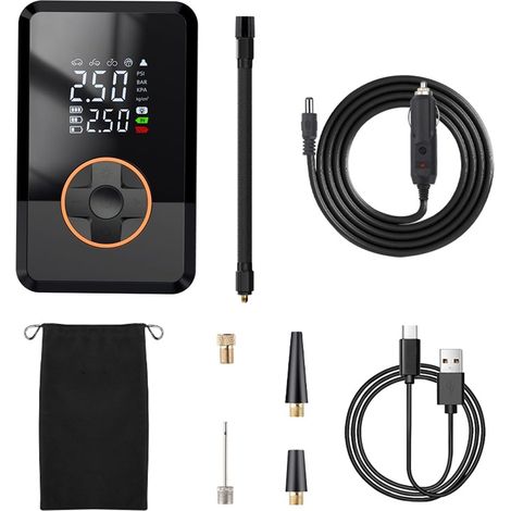 Gonfleur De Pneus Jauge Numérique avec Eclairage LED  Pompe pour les Pneus avec Manomètre Débutants Professionnels Vélo Ballon SUV Berline Camion (1/5)