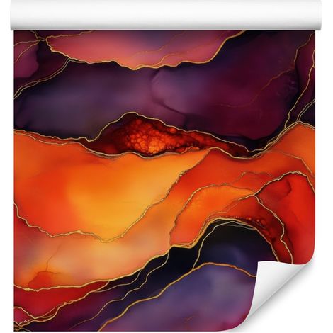 Carta da parati rosso inchiostro, bordeaux e pesca 50x1000 cm (1/5)