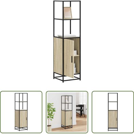 Holzwerkstoff - Highboard Sonoma-Eiche 35,5x35x139 cm Holzwerkstoff Metall (1/5)