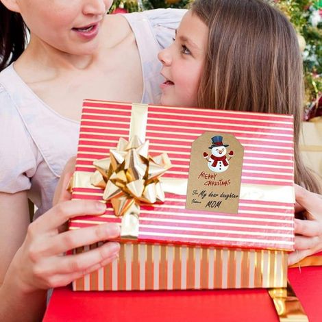 Autocollants Noel - Papier Kraft - 250 Pièces - 50 mm x 75 mm - Pour Emballages Cadeaux Enveloppes Et Sachets - Lot (1/5)