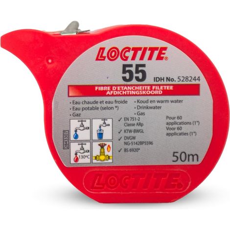 Loctite 55 24 x 50 m Bobina - Filo di tenuta idraulica Nastro sigillante per tubi Sostituisce la filasse e la pasta per giunti Soluzione ideale per la tenuta idraulica (1/3)