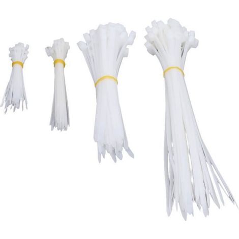 Omabeta Attaches de câble robustes Assortiment de serre-câbles robustes, 200 pièces, fermeture éclair, electronique pour Blanc (1/4)