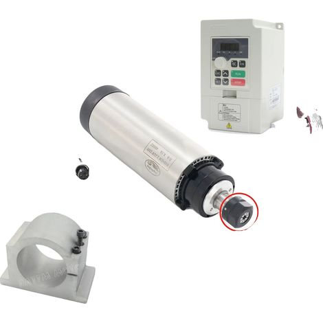 Motor de husillo para fresadora CNC, 2,2 kW, diseño refrigerado por aire, con pinza VFD. (1/2)