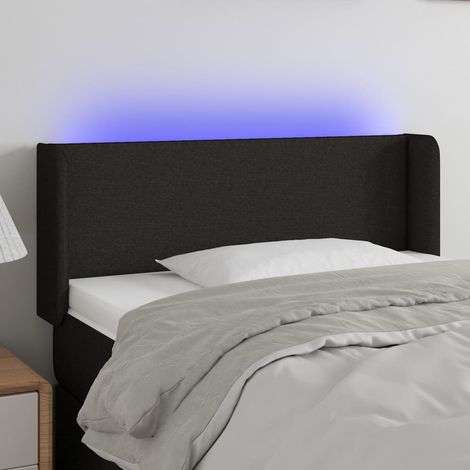 LED Kopfteil Schwarz 103x16x78/88 cm Stoff