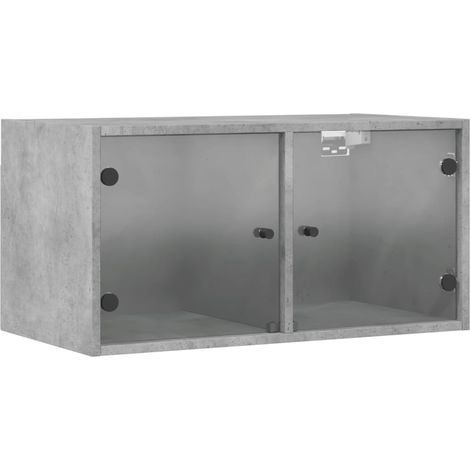 Maison Exclusive - Mobile a Muro con Ante in Vetro Grigio Cemento 68,5x37x35 cm