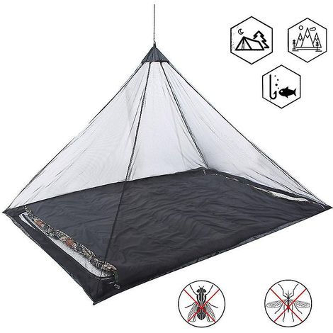 (220 X 120 X 100 Cm) Tente De Camping, Moustiquaire De Camping Avec Sac De Transport, Clou De Terre, Clou De Terre, Anneau Lumineux En Maille, Ten (1/5)