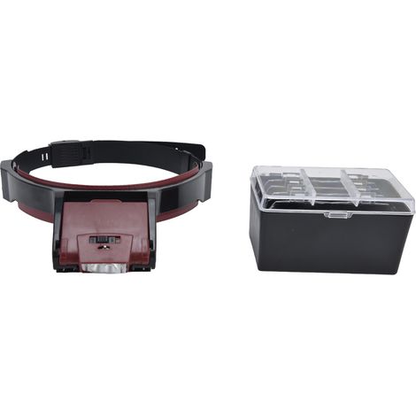Lunettes de grossissement frontales LED pour bijoux, 4 lentilles interchangeables - Idéales pour lecture, peinture, réparation et observation de bijoux (1/5)
