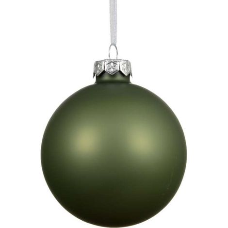 Decoris Pallina Natalizia in Vetro Verde Rosmarino - Opaca - 10cm