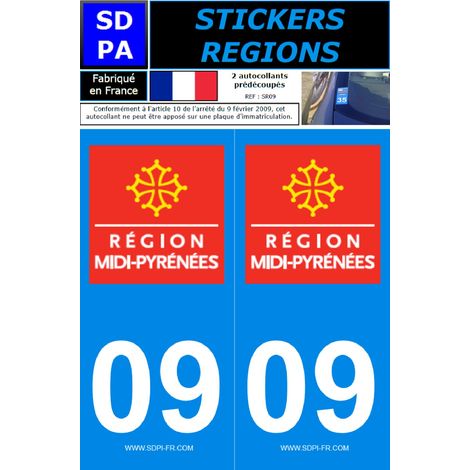 ADHESIFS REGION DEPARTEMENT 09 OCCITANIE X2