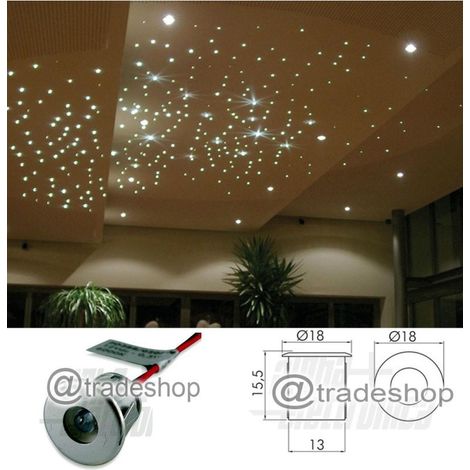 TrAdE Shop Traesio - Faretto Effetto Cielo Stellato Luce Calda Fredda Faretti Led Silver 3v 18mm - -Bianco Freddo -