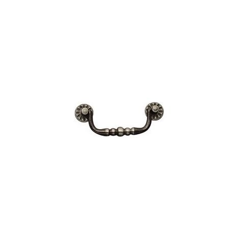 Poignée de porte d'entrée à cylindre zamac – Entraxe 96 mm – Décor vieil argent – Largeur 122 mm – Hauteur 48 mm – Fosun